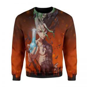 Ishigami Senkuu Classic Red 3D Printed Dr Stone Sweatshirt S Official Dr. Stone Merch