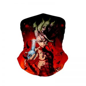 Senku Ishigami Classic Red Dr.Stone Neck Gaiter Bandana Scarf Default Title Official Dr. Stone Merch