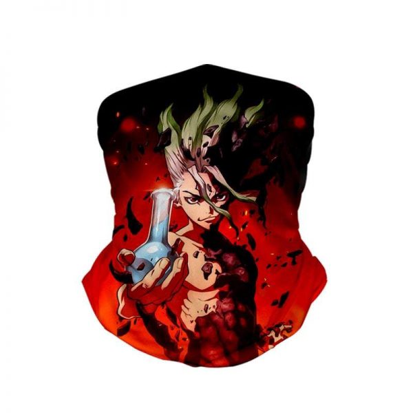 Senku Ishigami Classic Red Dr.Stone Neck Gaiter Bandanna Scarf Default Title Official Dr. Stone Merch